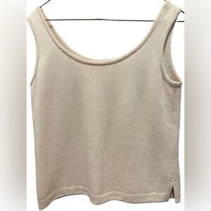 St. John Santana Knit Cream Sleeveless Tank Top Size S